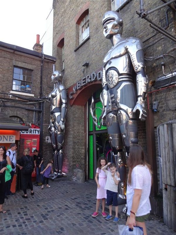 Anna and Nate in front of Cyberdog in Camden Market