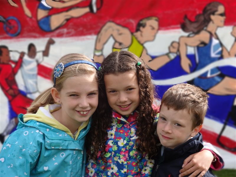 Ava, Anna and Nate at the Paralympic festivities in Horsham Park