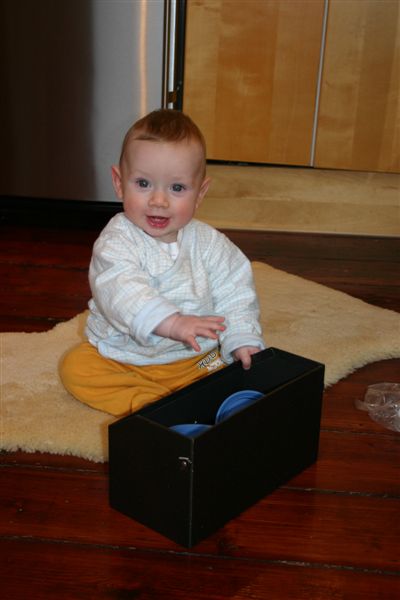 Nathan playing on kitchen floor