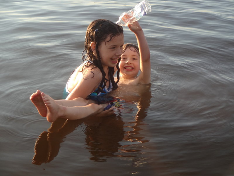 Alex adores the water